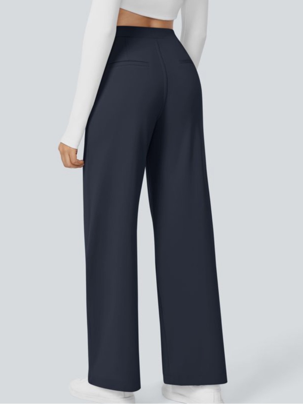 HALARA High Waisted Straight Leg Work Pants | Navy